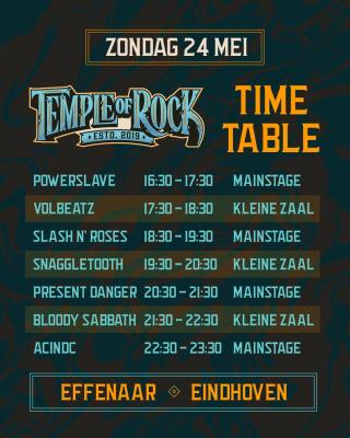 Temple of Rock timetable